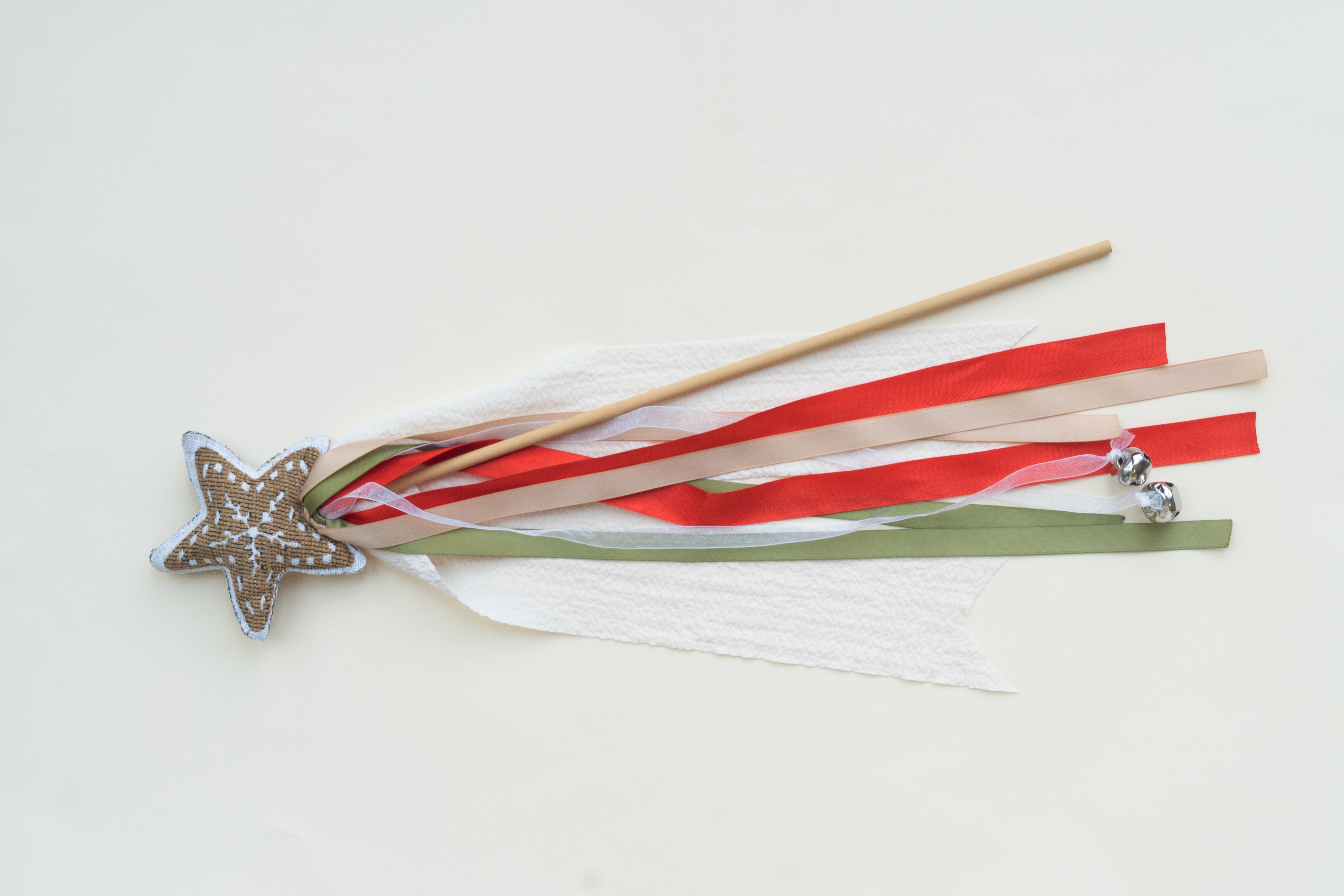 Star Christmas Magic Wand with Ribbons and Bells