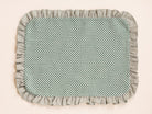Rectangular Green Check Placemat with Ruffled Edge