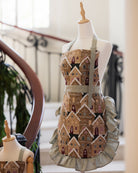 Gingerbread House Bib Apron with Green Ruffles