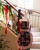 Gingerbread Bib Apron with Red Ruffles